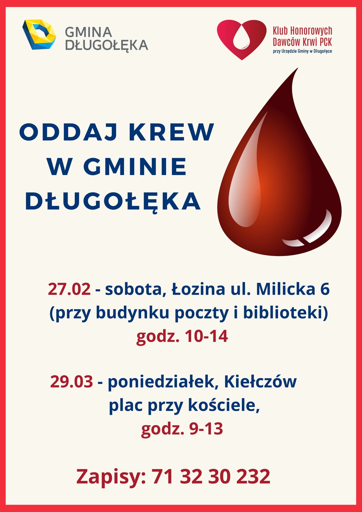 Oddaj krew w naszej gminie
