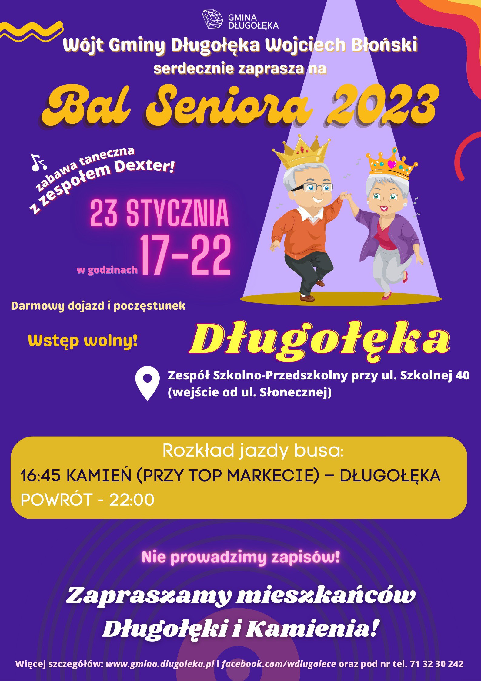 Inauguracyjny Bal Seniora 2023 w Długołęce 23 stycznia!