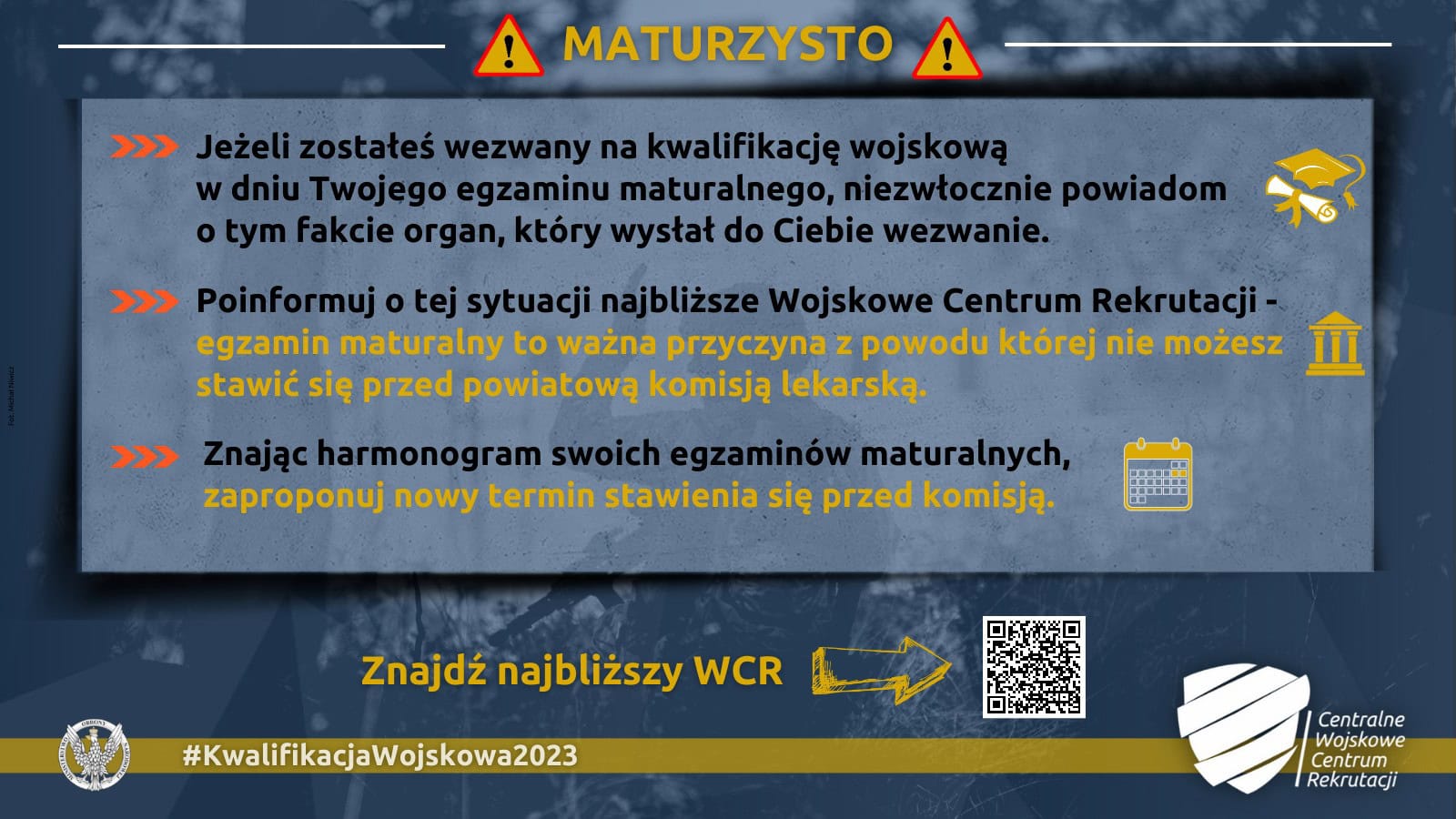 Ważna informacja dla maturzystów, którzy zostali wezwani na kwalifikację wojskową