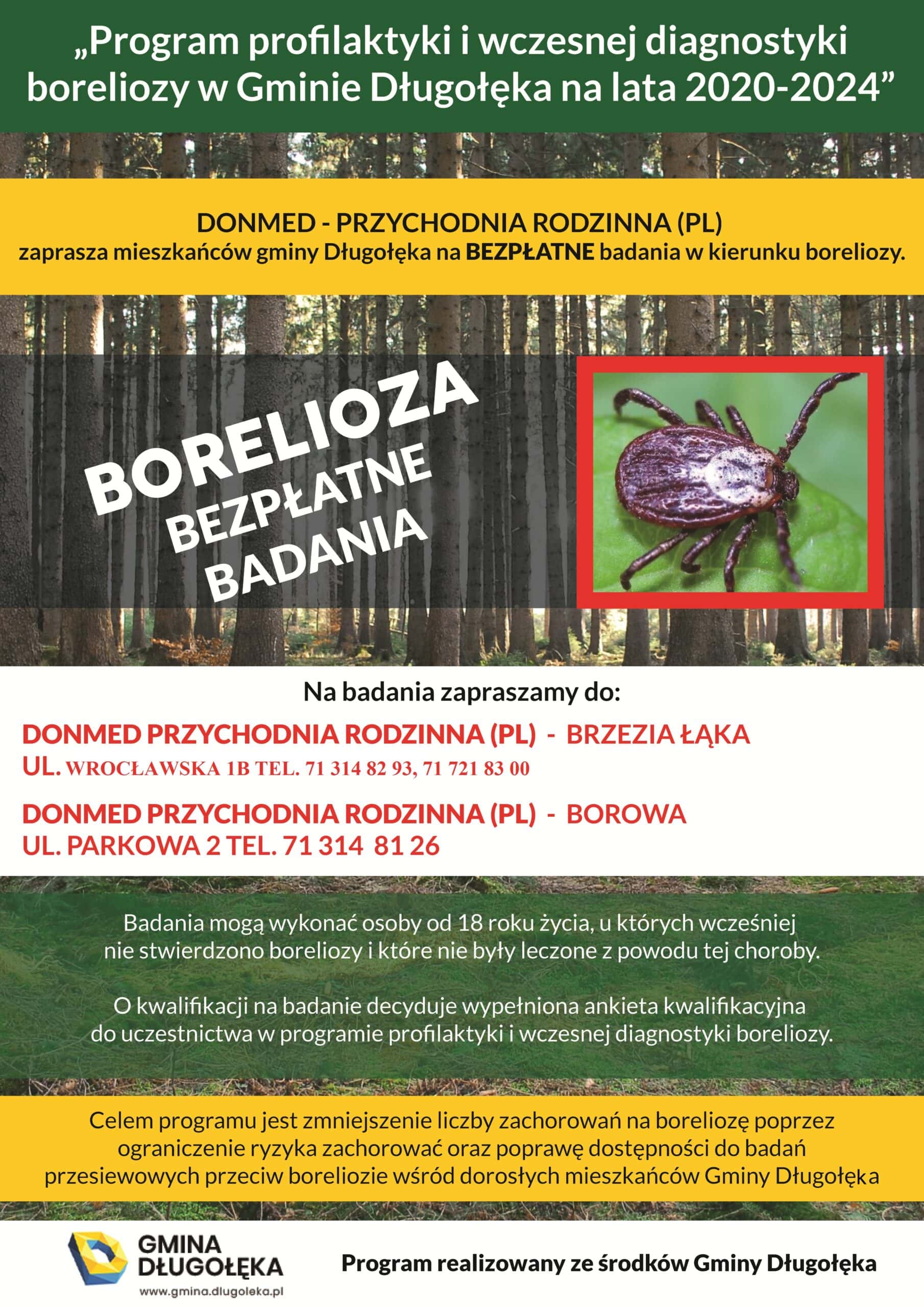 Bezpłatne badania w kierunku boreliozy