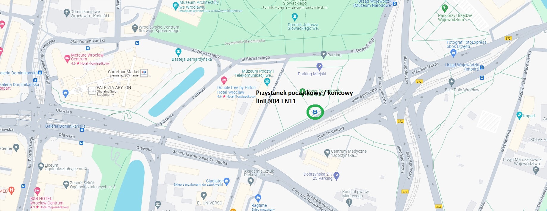 Zmiana przystanku początkowego/końcowego weekendowych linii nocnych N04 i N11