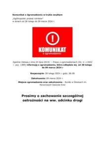 Komunikaty o zgromadzeniu – ogólnopolski strajk rolników