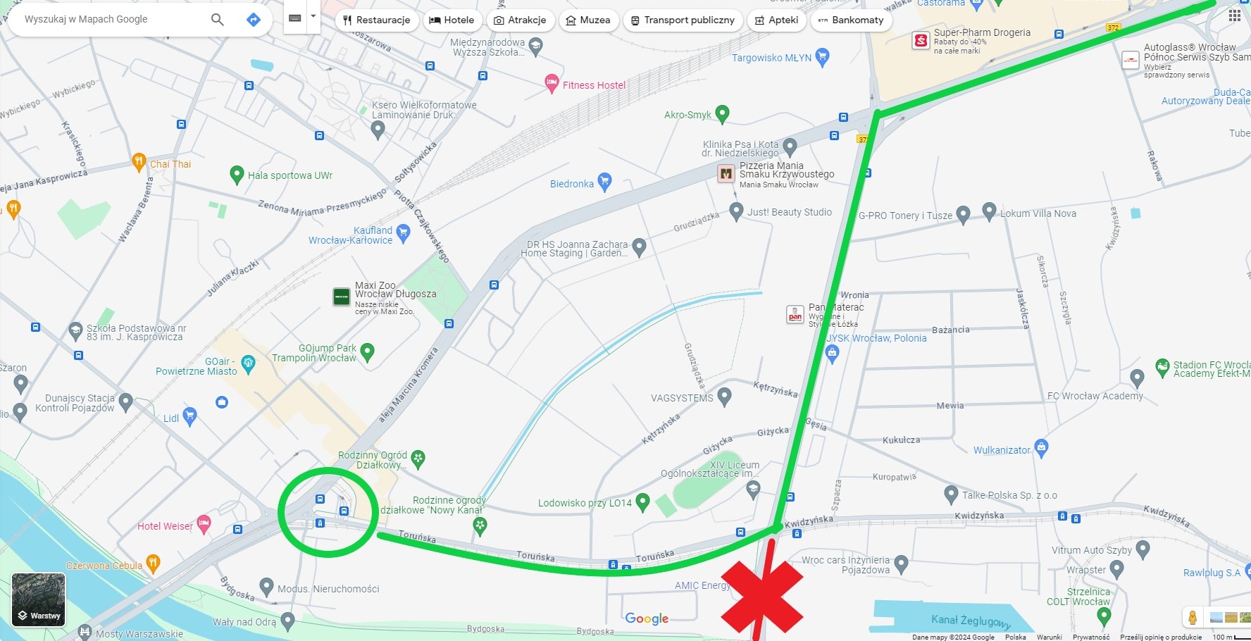 Linie nocne – zmiana trasy w dniu 15.06.2024r.