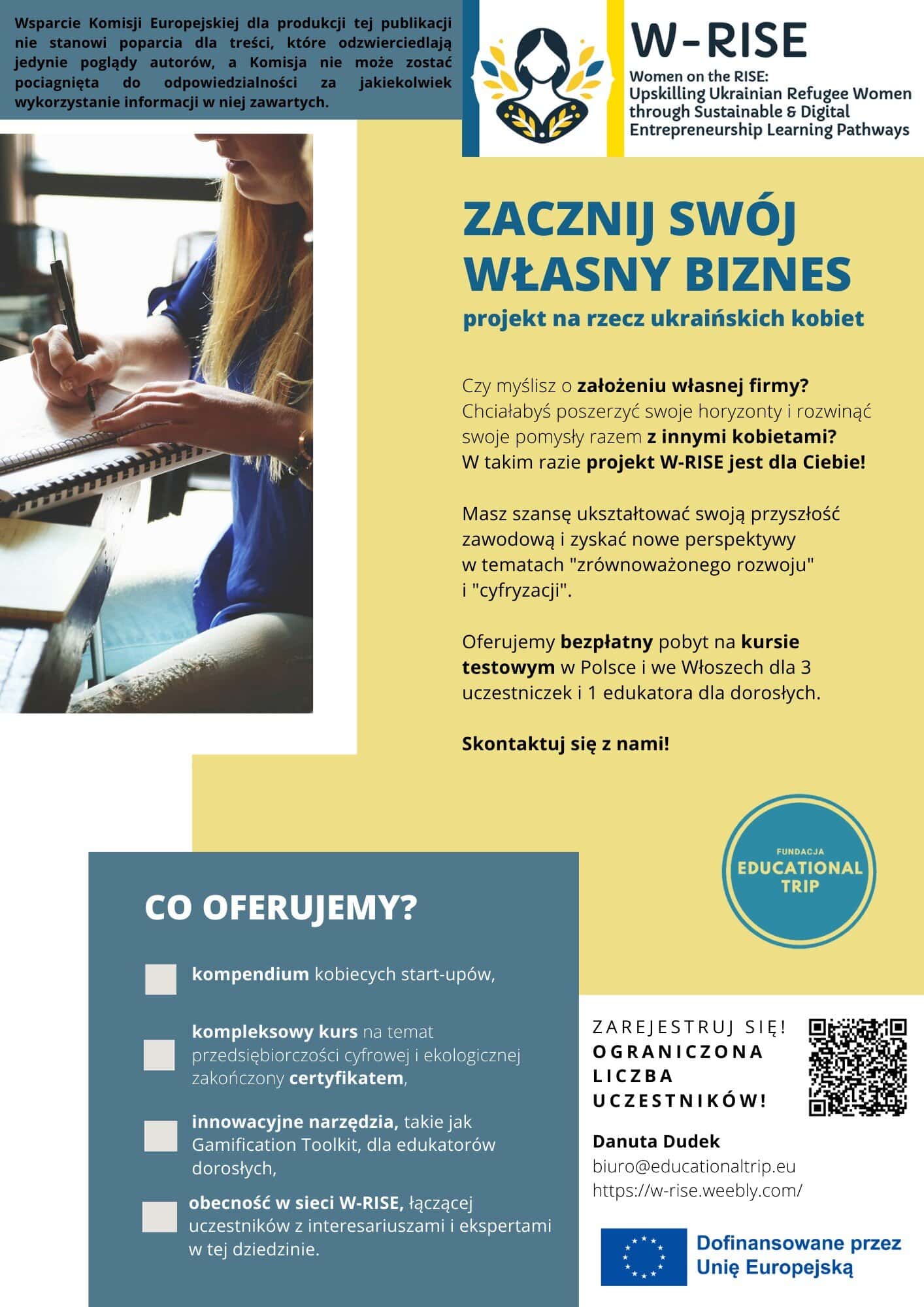 ZAPROSZENIE DO UDZIAŁU W MIĘDZYNARODOWYM PROJEKCIE PARTNERSKIM NA RZECZ UKRAIŃSKICH KOBIET, WSPÓŁREALIZOWANYM PRZEZ FUNDACJĘ EDUCATIONAL TRIP