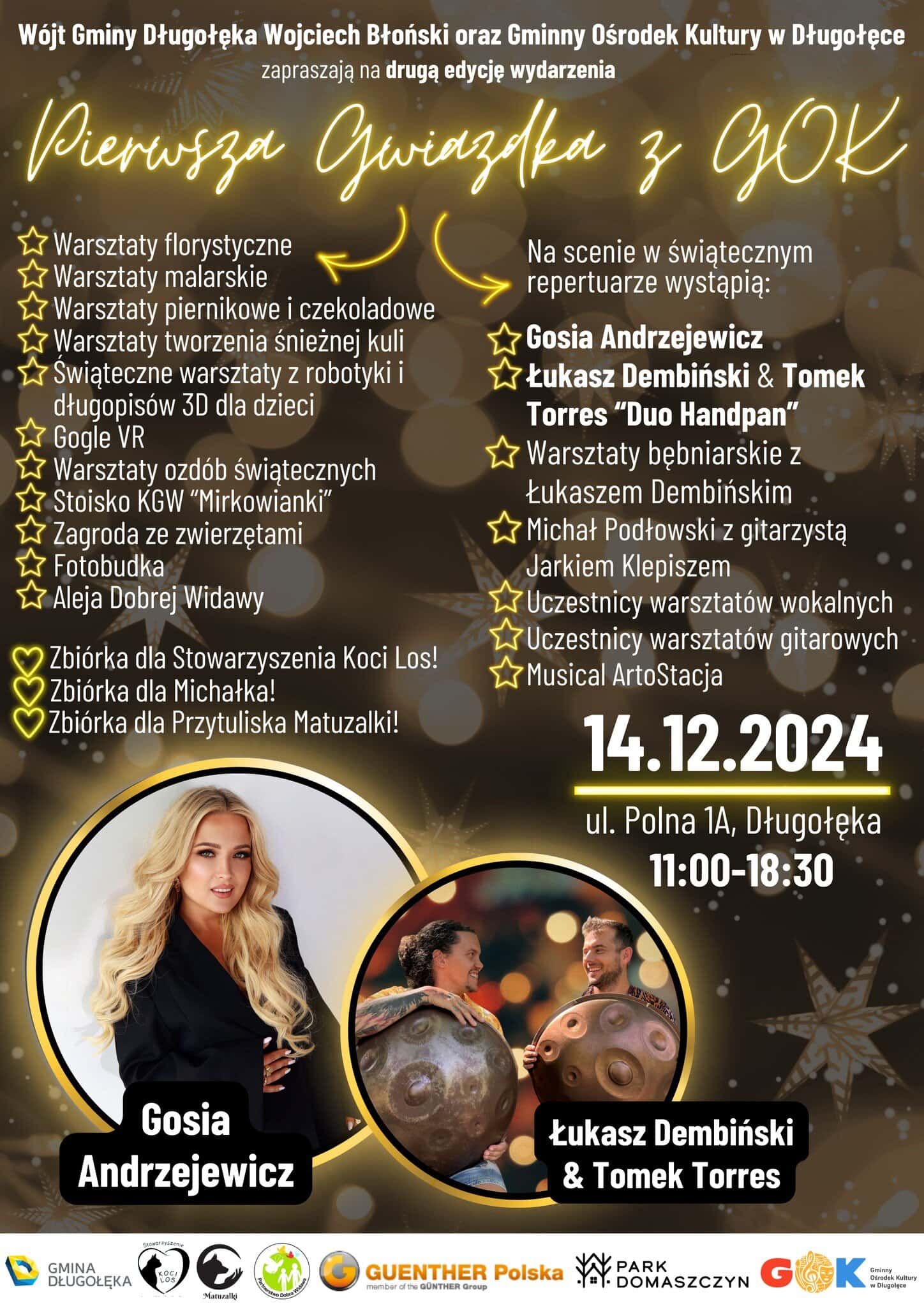 Gosia Andrzejewicz w Długołęce! Pierwsza Gwiazdka z GOK już 14 grudnia