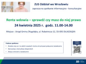 Spotkanie informacyjne ZUS – „Renta wdowia – sprawdź, czy masz do niej prawo”