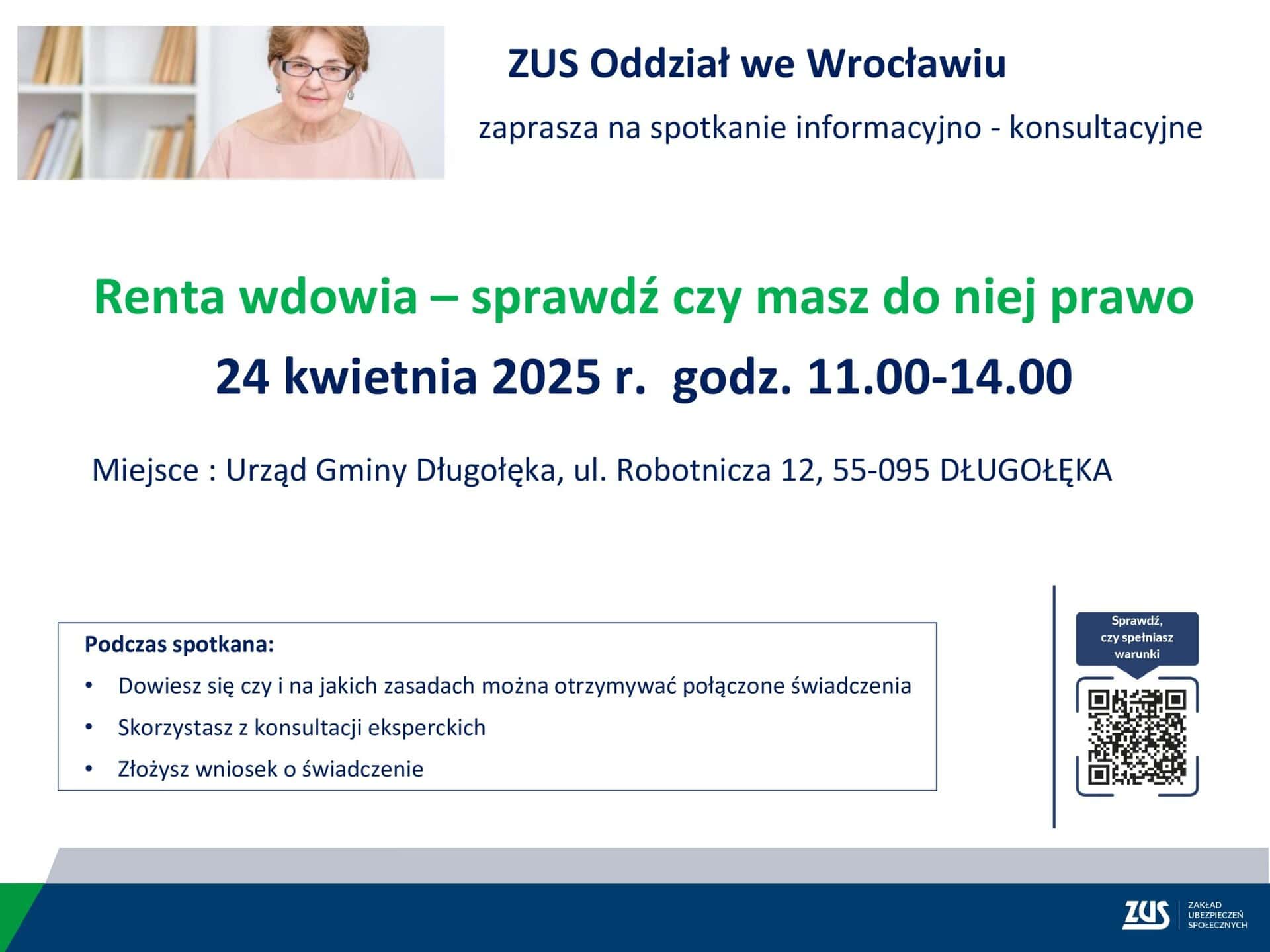Spotkanie informacyjne ZUS – „Renta wdowia – sprawdź, czy masz do niej prawo”