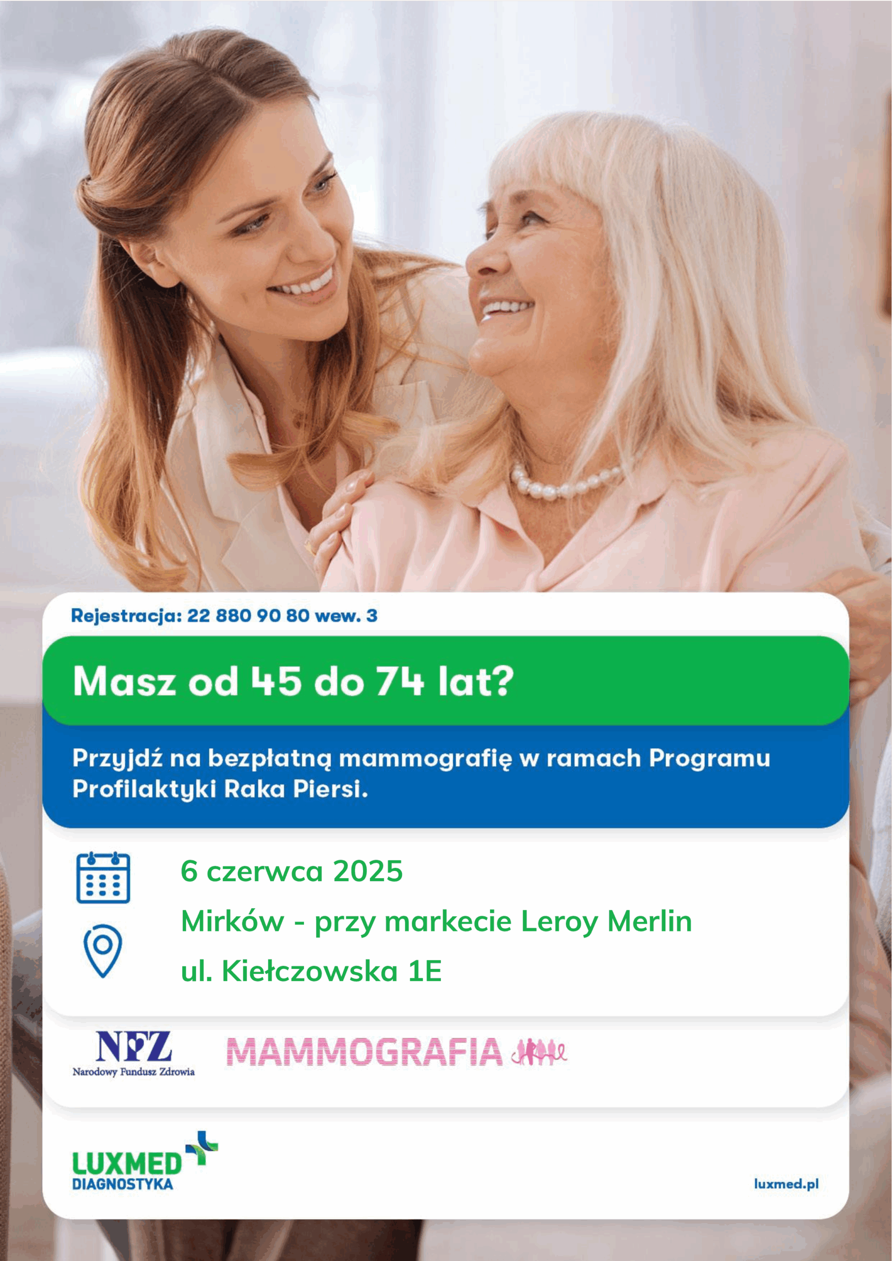 Bezpłatna mammografia w Mirkowie – 6 czerwca 2025 r.