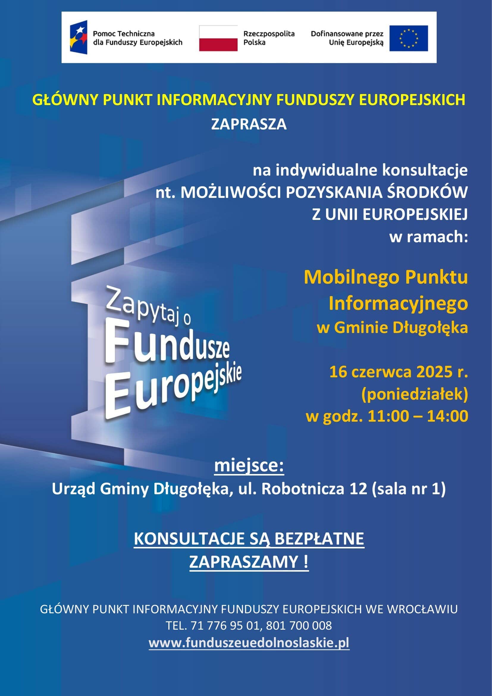 Bezpłatne konsultacje o Funduszach Europejskich – 16 czerwca 2025 r.