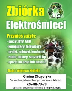 Zbiórka Elektrośmieci w Gminie Długołęka – zgłoś się do 9 sierpnia 2025!