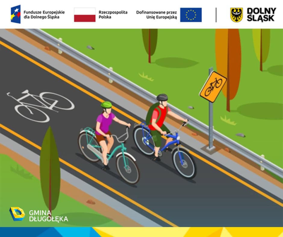Budowa i oznakowanie dróg rowerowych i ciągów pieszo-rowerowych na terenie Gminy Długołęka