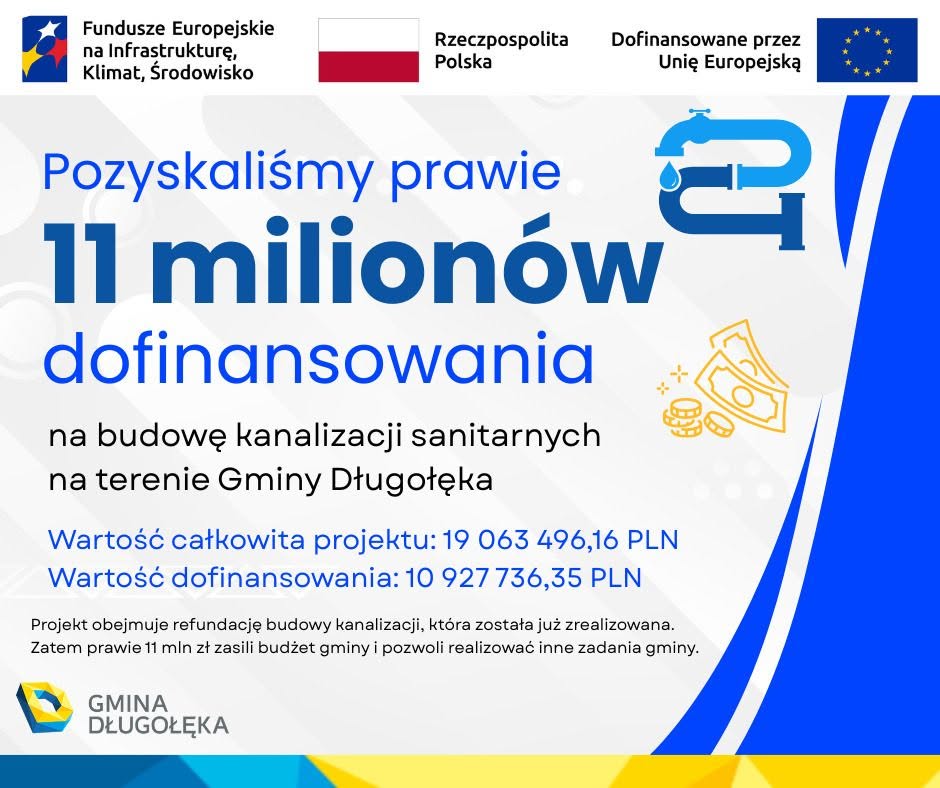 PROJEKT PN. „BUDOWA KANALIZACJI SANITARNYCH NA TERENIE GMINY DŁUGOŁĘKA”